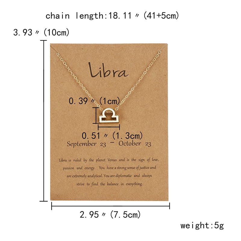 Zodiac sign necklaces with gift cards, constellation pendant necklace jewelry