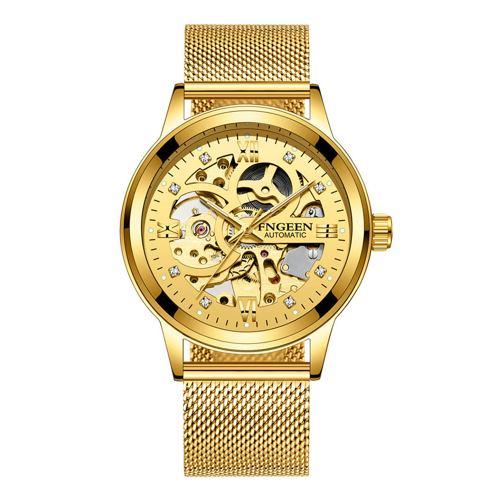 Modische Luxuriöse Leuchtende Wasserdichte Mechanische Uhr mit Stahlarmband