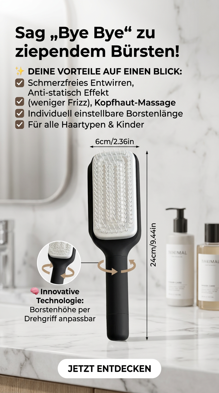 🪮 Premium Detangling & Massage Hairbrush – Gentle & Anti-Frizz