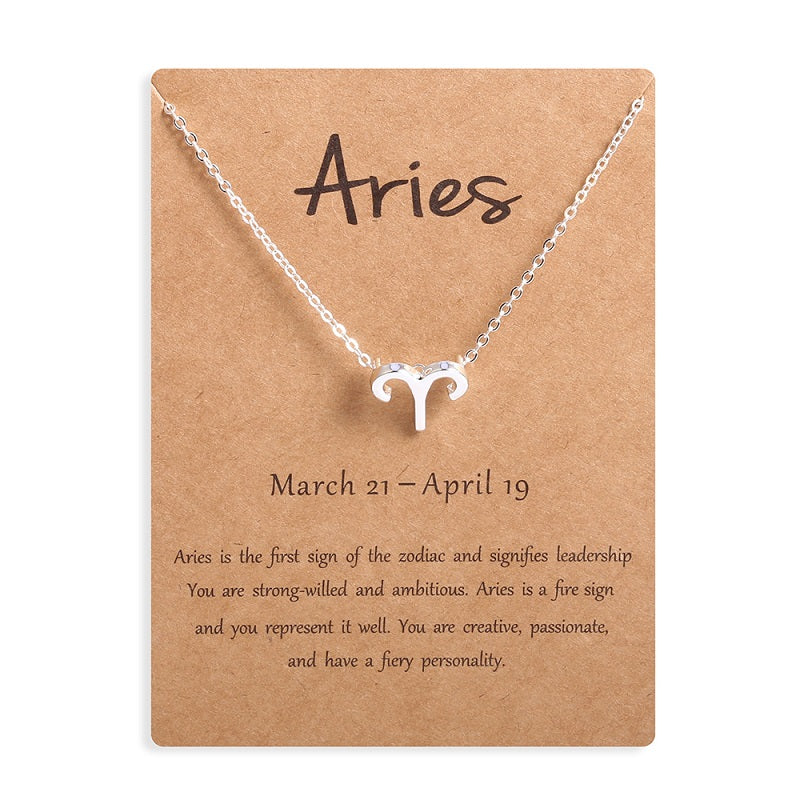 Zodiac sign necklaces with gift cards, constellation pendant necklace jewelry
