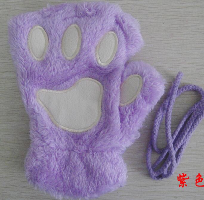 Winter Schöne Halbe Abdeckung Pfotenbär Katzenkrallen Handschuhe Kurzfinger