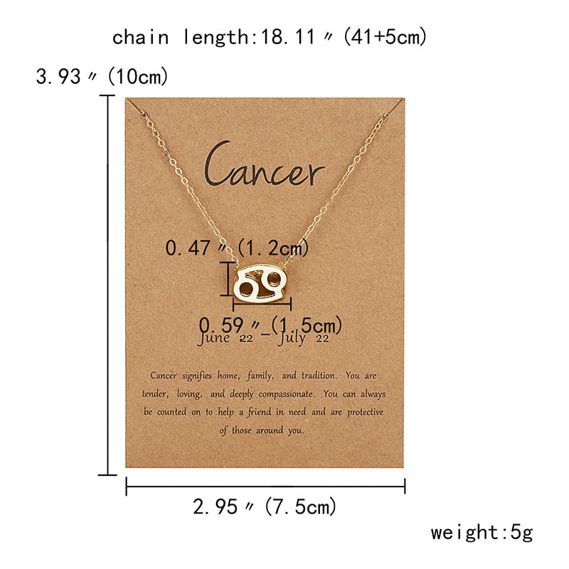 Zodiac sign necklaces with gift cards, constellation pendant necklace jewelry