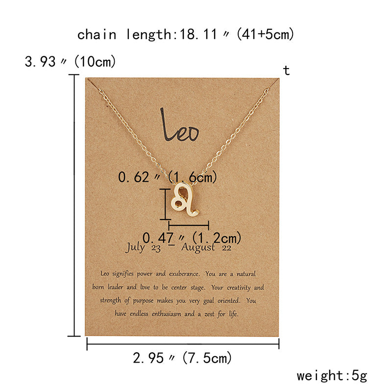 Zodiac sign necklaces with gift cards, constellation pendant necklace jewelry