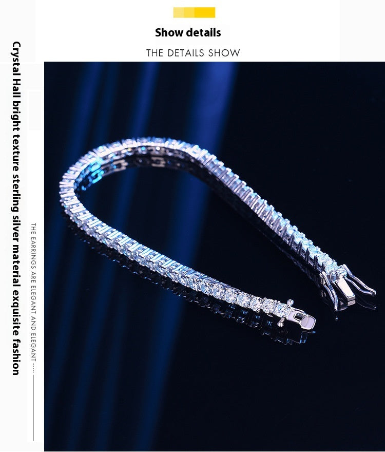 Armband mit 10 Punkte Moissanite, Tennis-Kette, S925 Sterlingsilber