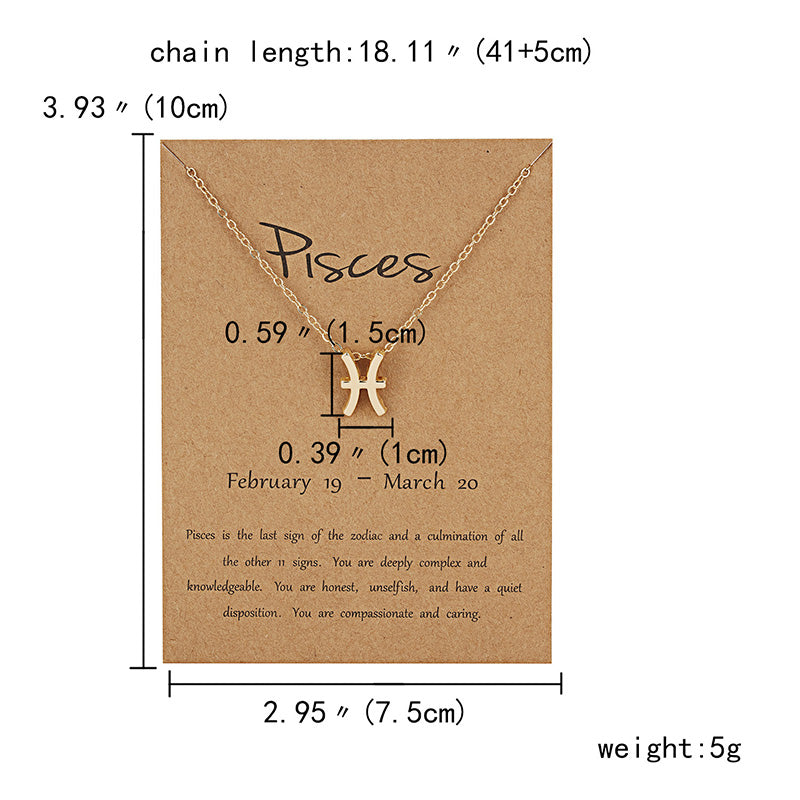 Zodiac sign necklaces with gift cards, constellation pendant necklace jewelry