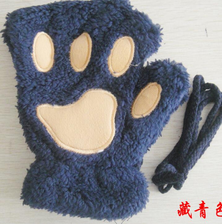 Winter Schöne Halbe Abdeckung Pfotenbär Katzenkrallen Handschuhe Kurzfinger