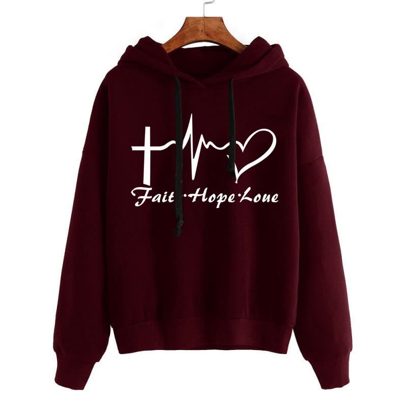 Hoodie sweatshirt with heart motif, women&