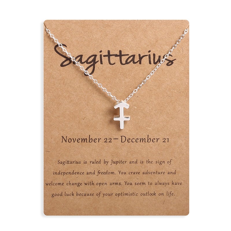 Zodiac sign necklaces with gift cards, constellation pendant necklace jewelry