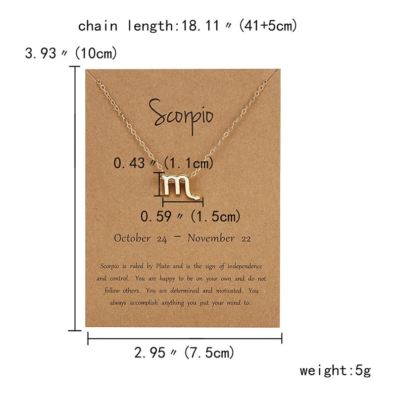 Zodiac sign necklaces with gift cards, constellation pendant necklace jewelry