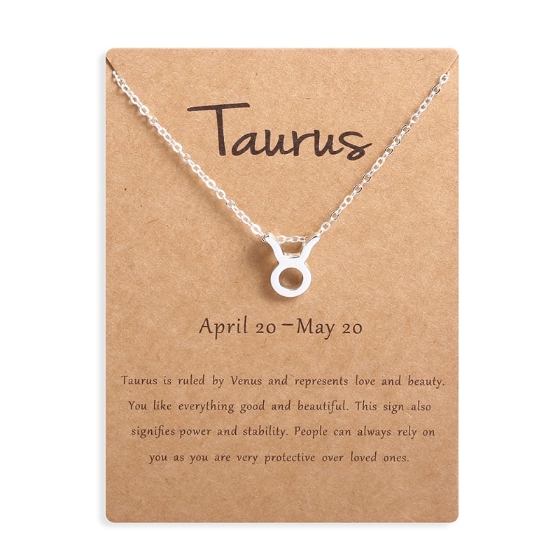 Zodiac sign necklaces with gift cards, constellation pendant necklace jewelry