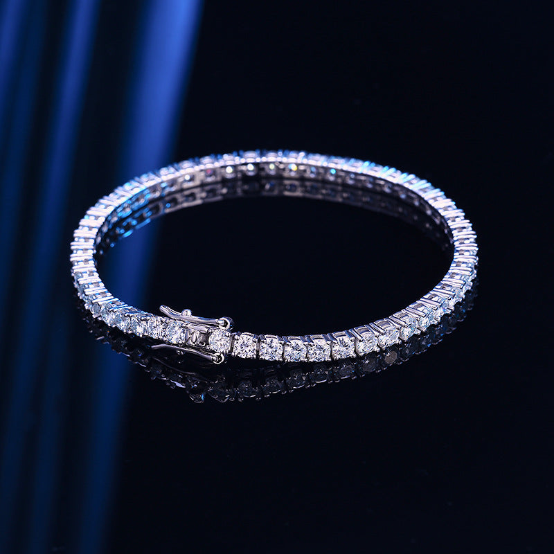 Armband mit 10 Punkte Moissanite, Tennis-Kette, S925 Sterlingsilber