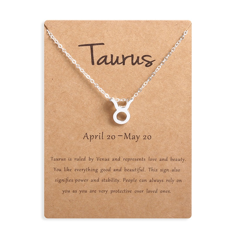 Zodiac sign necklaces with gift cards, constellation pendant necklace jewelry
