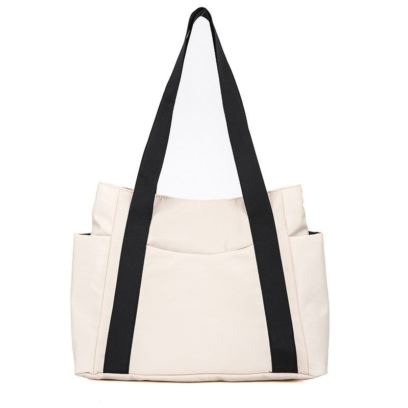 New Japanese style solid color shopping bag shoulder bag casual simple canvas handbag