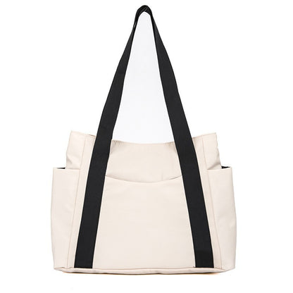 New Japanese style solid color shopping bag shoulder bag casual simple canvas handbag