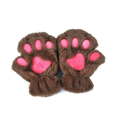 Winter Schöne Halbe Abdeckung Pfotenbär Katzenkrallen Handschuhe Kurzfinger