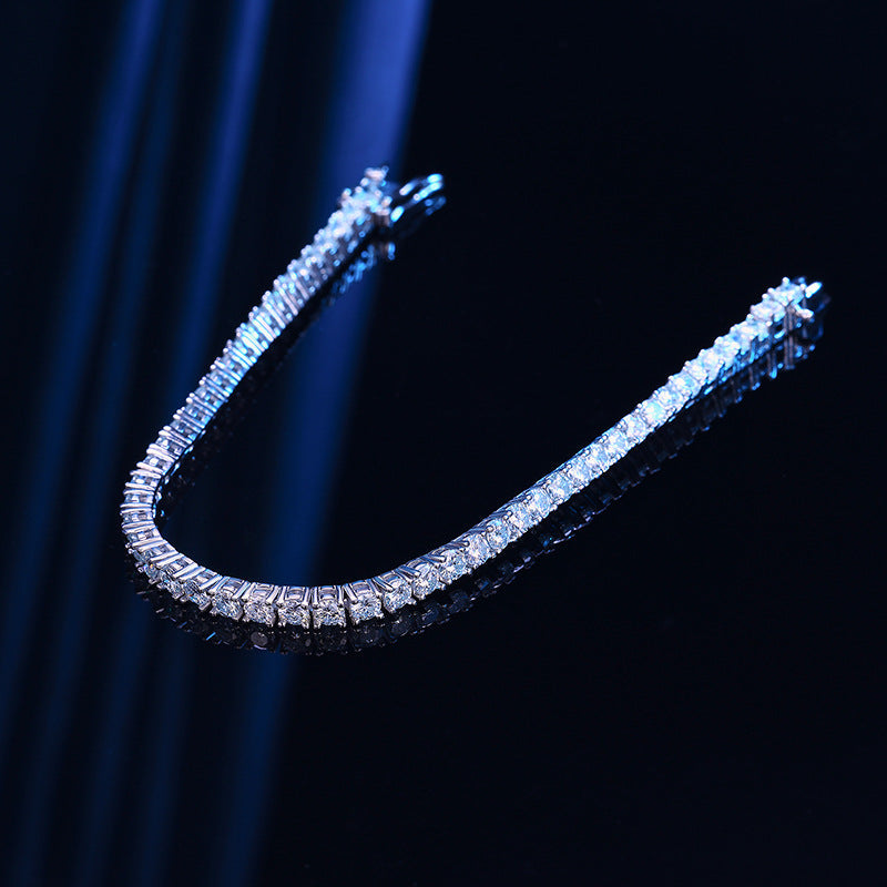 Armband mit 10 Punkte Moissanite, Tennis-Kette, S925 Sterlingsilber