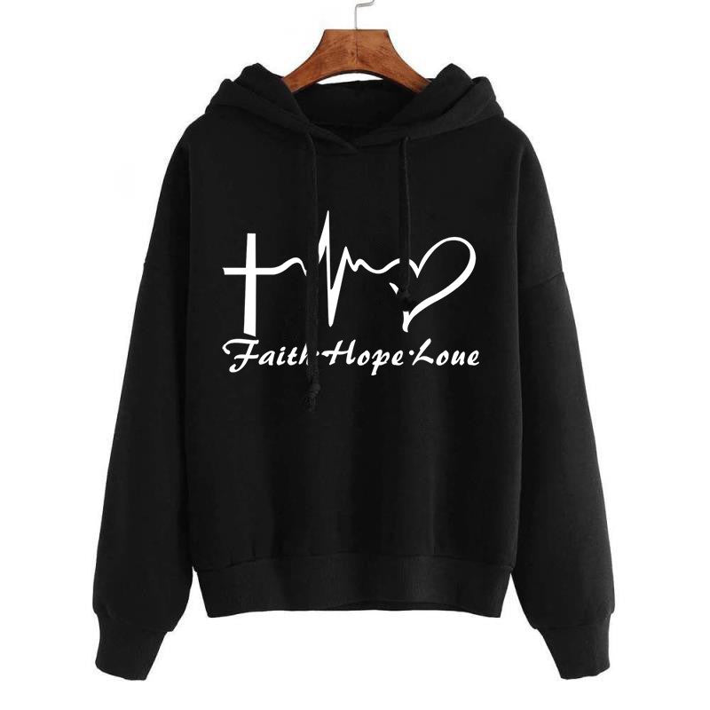 Hoodie sweatshirt with heart motif, women&