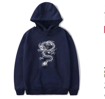 Hoodies Herren Chinesischer Drachen Print Hoodie Street Casual