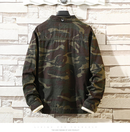 New Mens Camouflage Denim Jacket Coat Man Coats Jaqueta Masculino Jeans Jacket &amp; Coats Fashion Design Autumn Brand Clothing