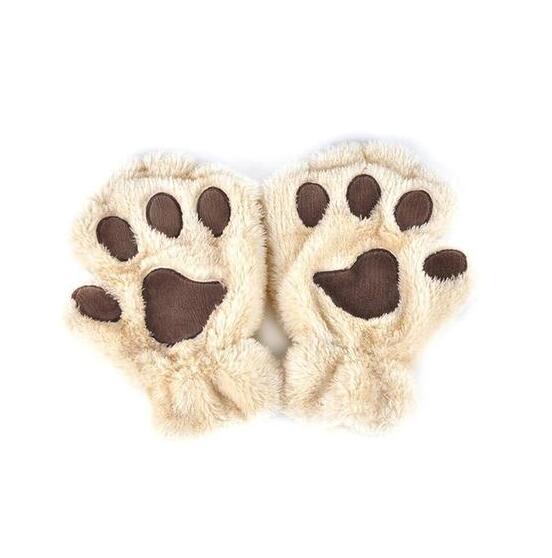 Winter Schöne Halbe Abdeckung Pfotenbär Katzenkrallen Handschuhe Kurzfinger
