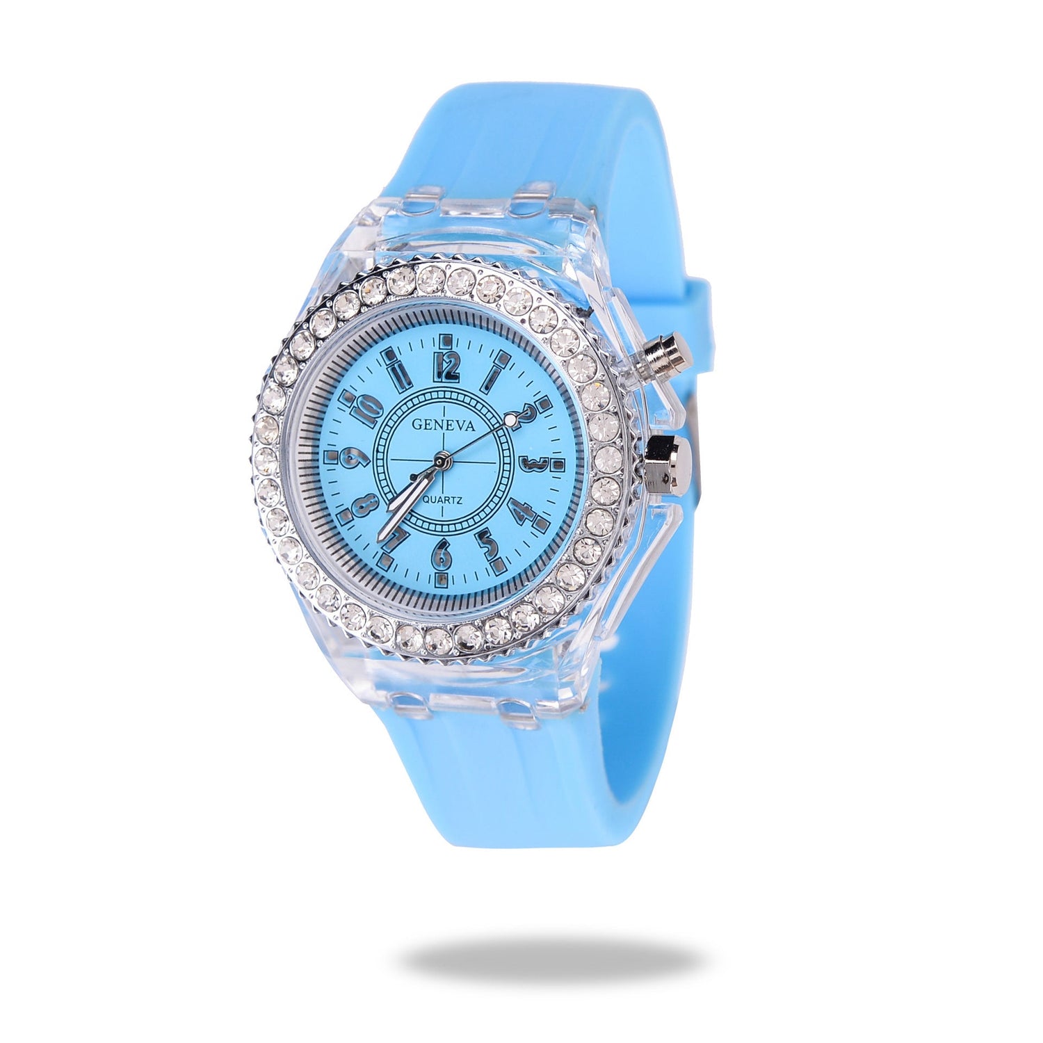 LED-Leuchtuhren Genf Damen Quarzuhr Damen Silikonarmbanduhr