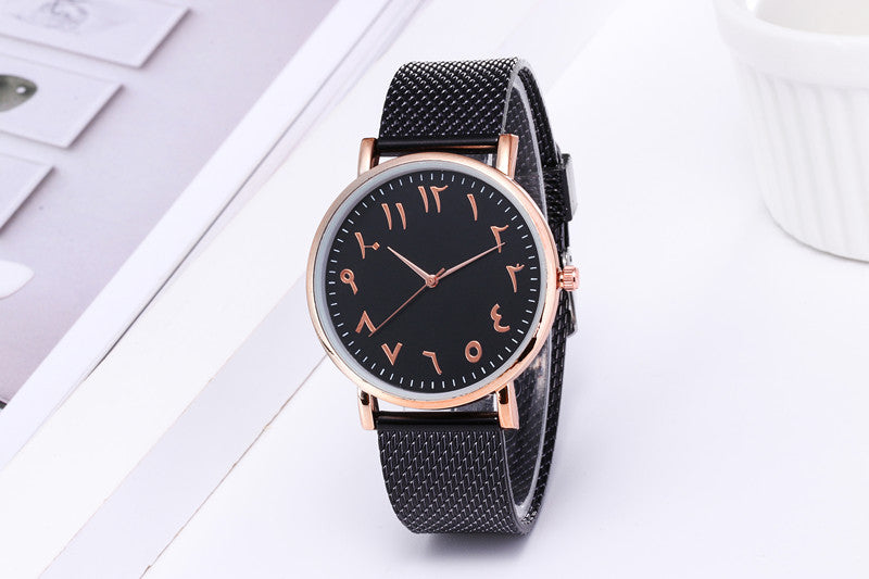 Modische kreative Quarzuhren für Paare, digitale Uhren mit Mesh-Armband