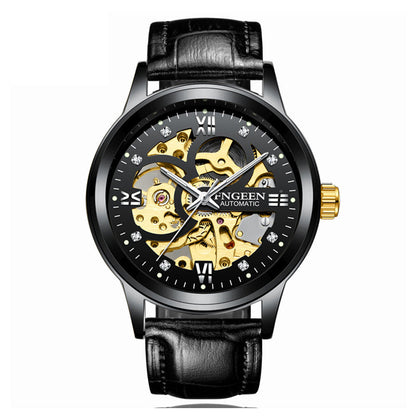 Modische Luxuriöse Leuchtende Wasserdichte Mechanische Uhr mit Stahlarmband