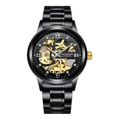 Modische Luxuriöse Leuchtende Wasserdichte Mechanische Uhr mit Stahlarmband