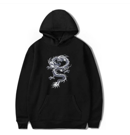 Hoodies Herren Chinesischer Drachen Print Hoodie Street Casual