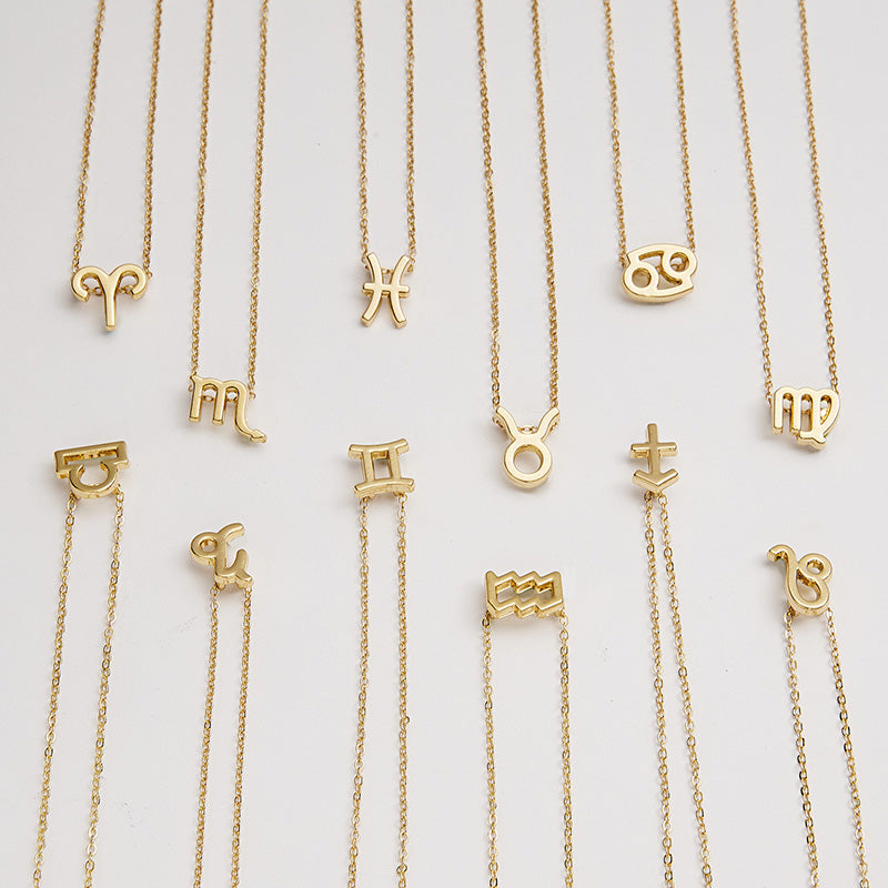 Zodiac sign necklaces with gift cards, constellation pendant necklace jewelry