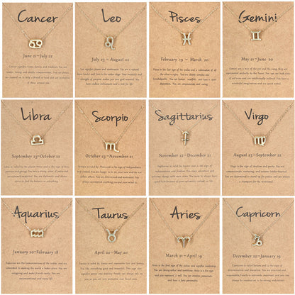 Zodiac sign necklaces with gift cards, constellation pendant necklace jewelry