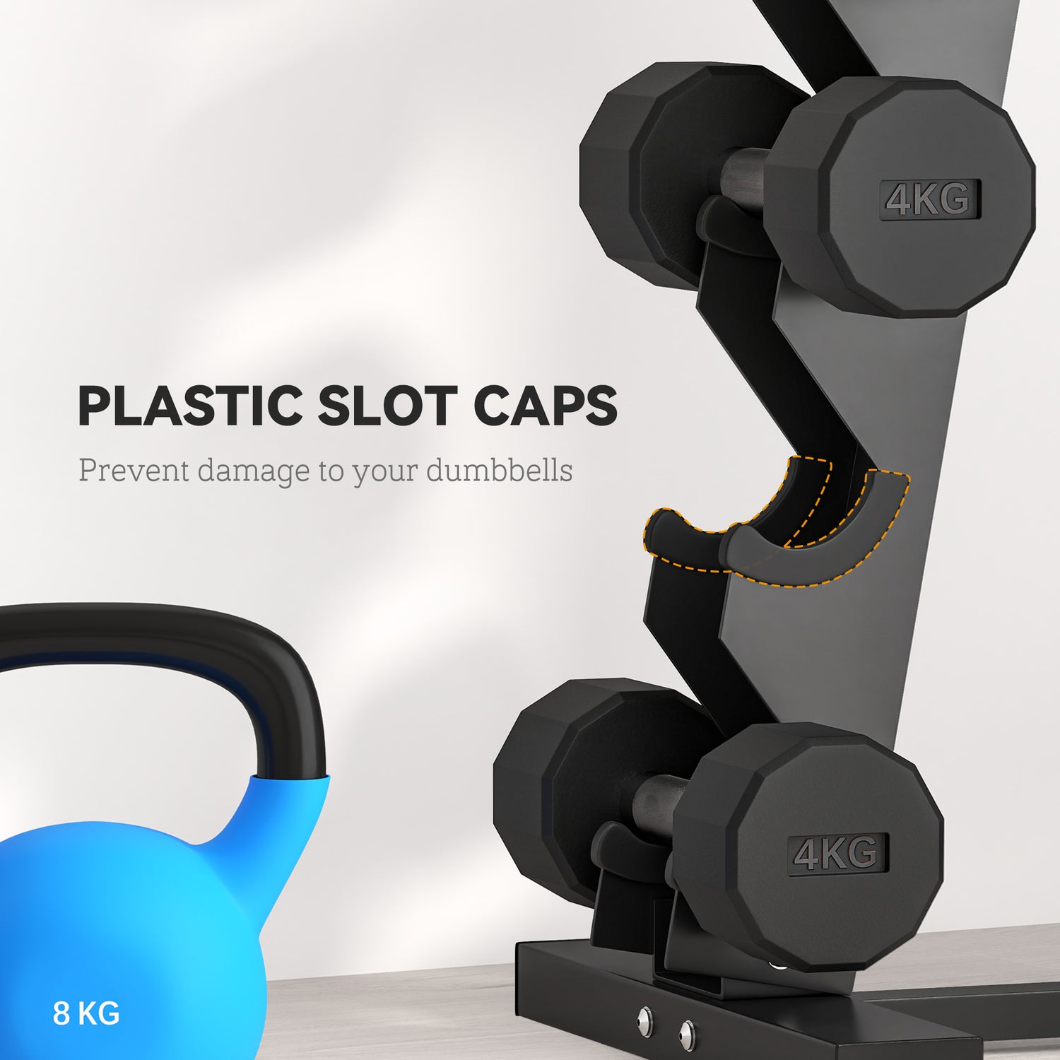 SPORTNOW five-tier dumbbell rack for home workouts - Black