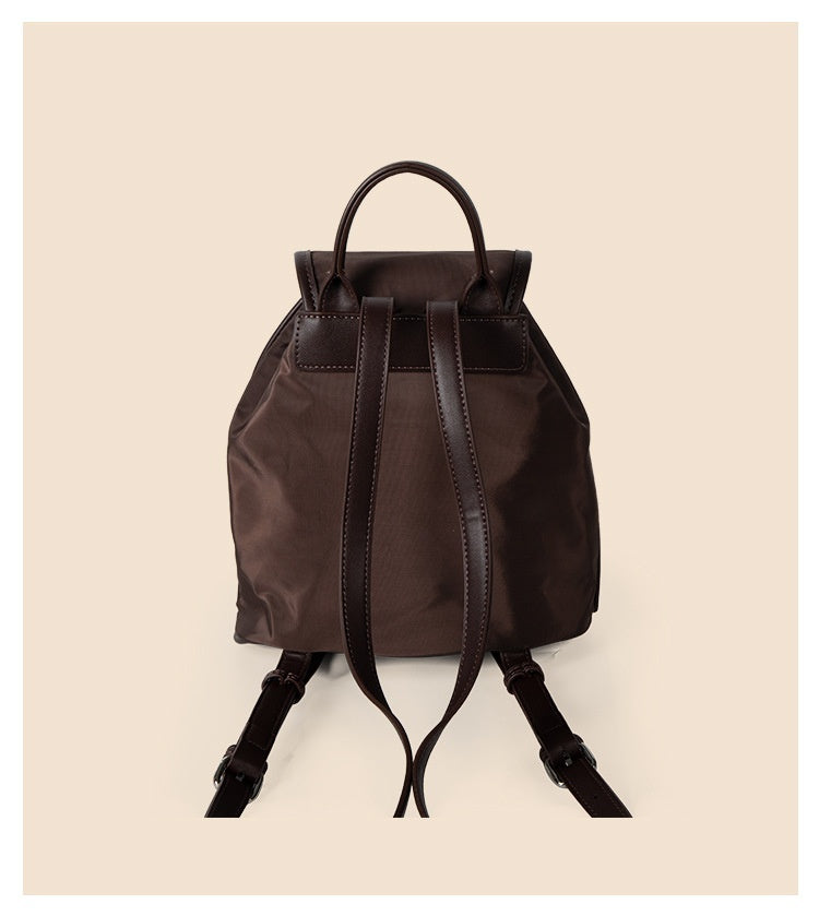 Nylon Drawstring Bundle Backpack Casual Versatile Simple Solid Color Large Capacity