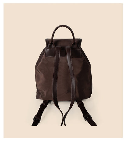 Nylon Drawstring Bundle Backpack Casual Versatile Simple Solid Color Large Capacity