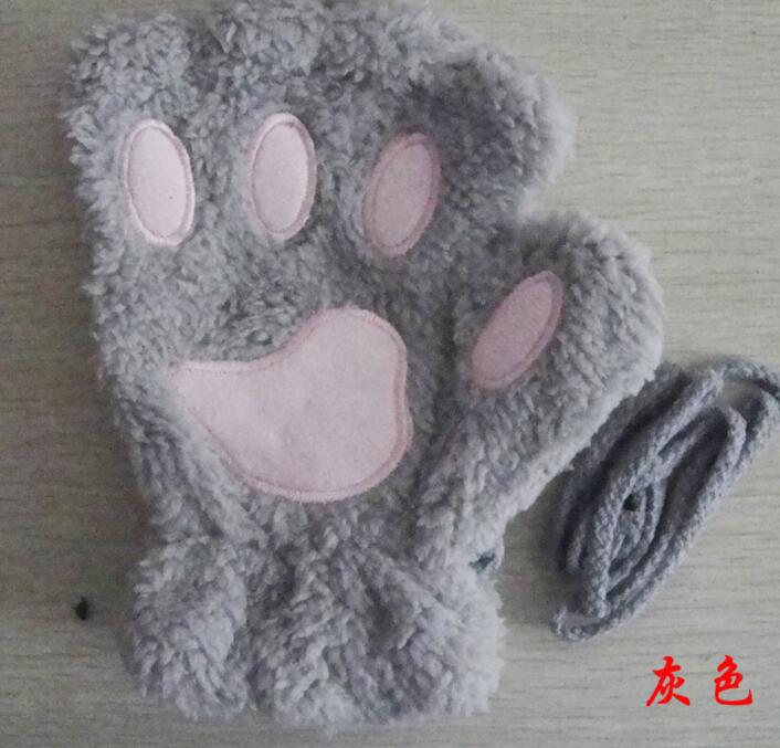 Winter Schöne Halbe Abdeckung Pfotenbär Katzenkrallen Handschuhe Kurzfinger