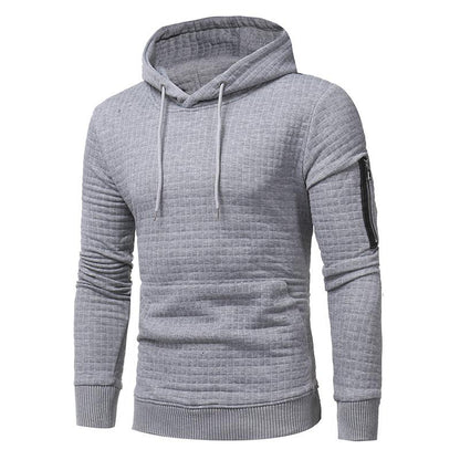 Men Sweatshirt Hoodie With Arm Zipper Long Sleeve Slim Tops 