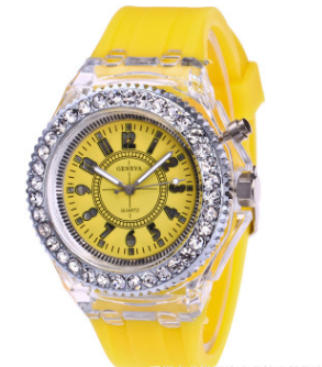 LED-Leuchtuhren Genf Damen Quarzuhr Damen Silikonarmbanduhr