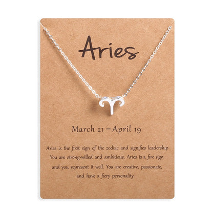 Zodiac sign necklaces with gift cards, constellation pendant necklace jewelry