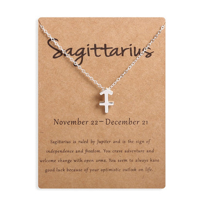 Zodiac sign necklaces with gift cards, constellation pendant necklace jewelry