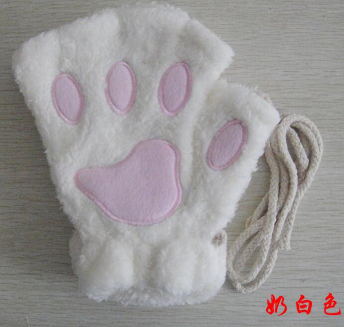 Winter Schöne Halbe Abdeckung Pfotenbär Katzenkrallen Handschuhe Kurzfinger