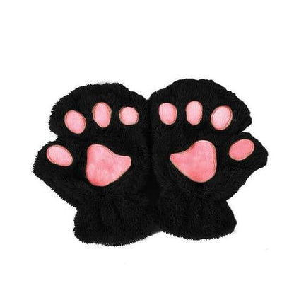 Winter Schöne Halbe Abdeckung Pfotenbär Katzenkrallen Handschuhe Kurzfinger