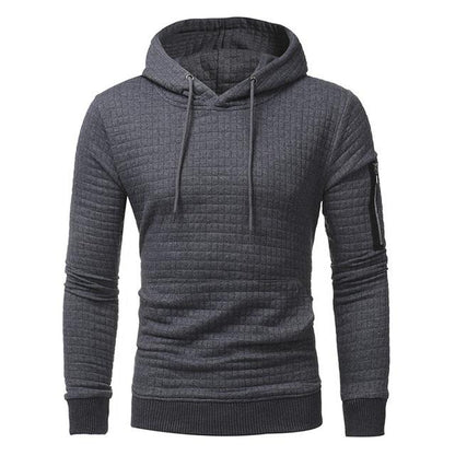 Men Sweatshirt Hoodie With Arm Zipper Long Sleeve Slim Tops 