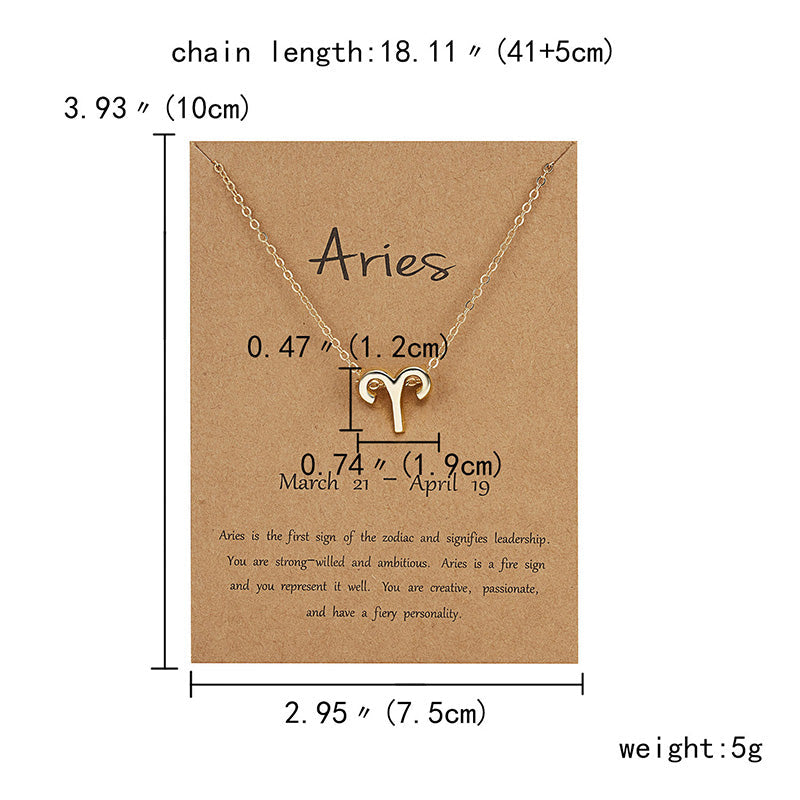 Zodiac sign necklaces with gift cards, constellation pendant necklace jewelry