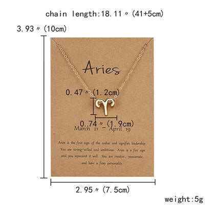 Zodiac sign necklaces with gift cards, constellation pendant necklace jewelry