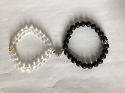 Handgefertigtes Kronen-Perlen-Charms-Armband, leuchtendes Herz, im Dunkeln leuchtendes Partnerarmband für Liebhaber, Männer und Frauen, fluoreszierendes Geschenk