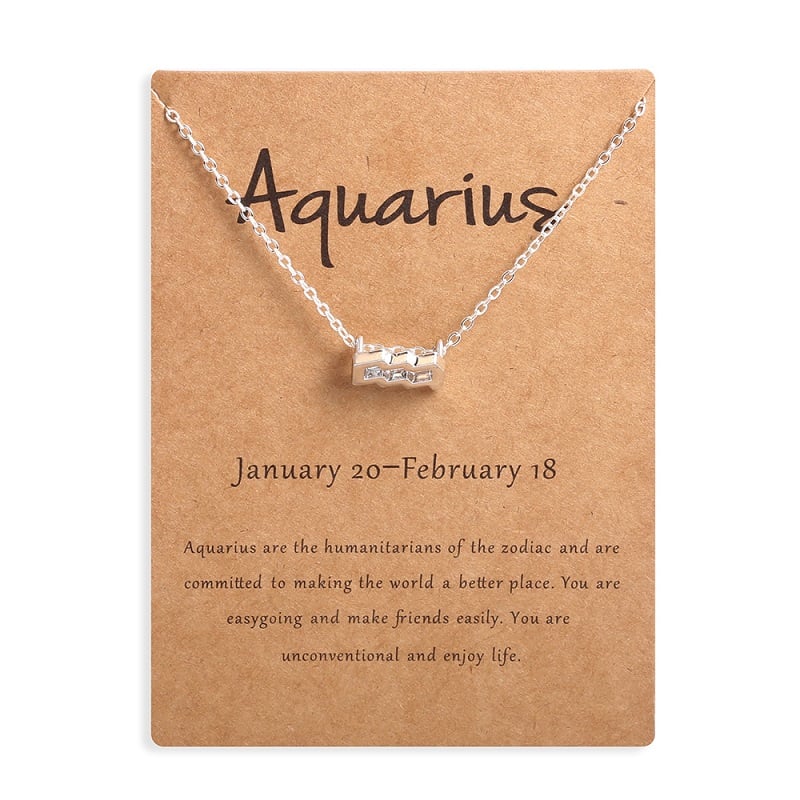Zodiac sign necklaces with gift cards, constellation pendant necklace jewelry