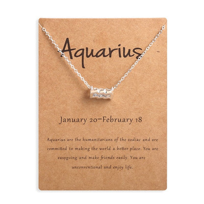 Zodiac sign necklaces with gift cards, constellation pendant necklace jewelry