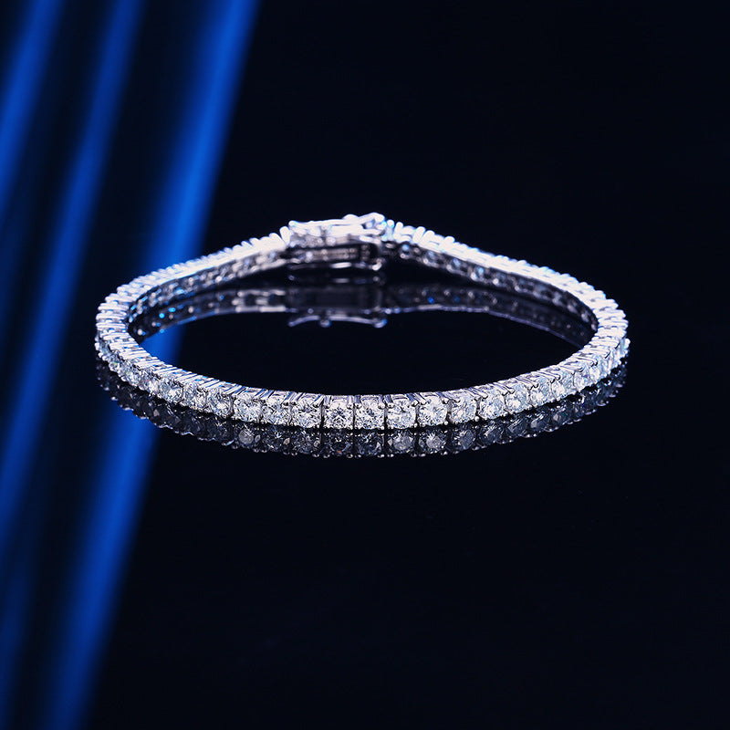Armband mit 10 Punkte Moissanite, Tennis-Kette, S925 Sterlingsilber