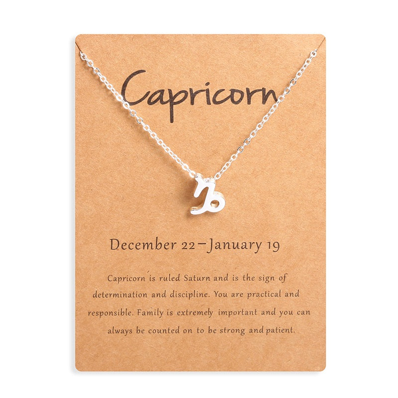 Zodiac sign necklaces with gift cards, constellation pendant necklace jewelry