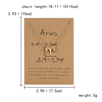 Zodiac sign necklaces with gift cards, constellation pendant necklace jewelry